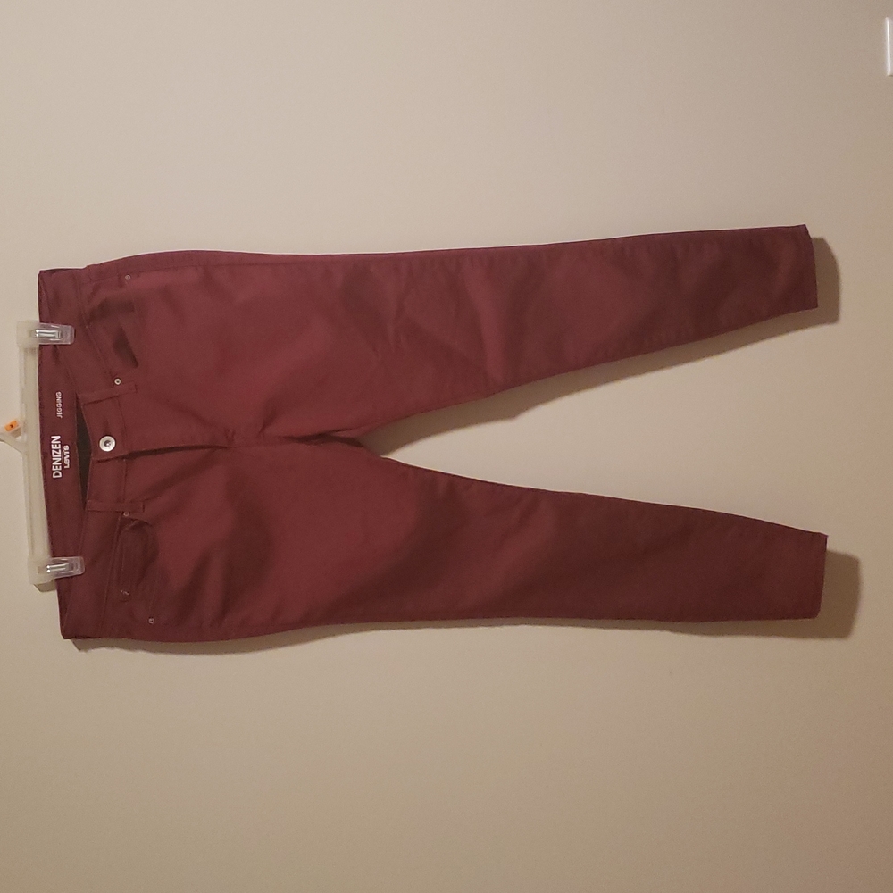 Levi's Denizen Burgundy Wine Denim 5 Pocket Jegging Skinny Jeans 17 W33